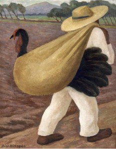 Contadino che porta un tacchino - Diego Rivera