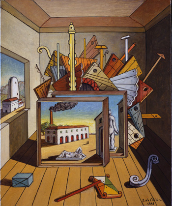 Interno metafisico con officina - Giorgio de Chirico